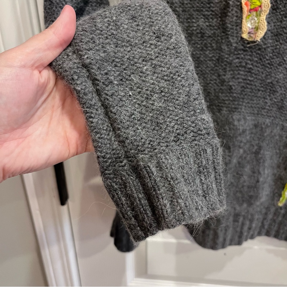 FREE PEOPLE Gray Orange Fair Isle Nordic Wool Blend
Sweater Size Large - Picture 8 of 13